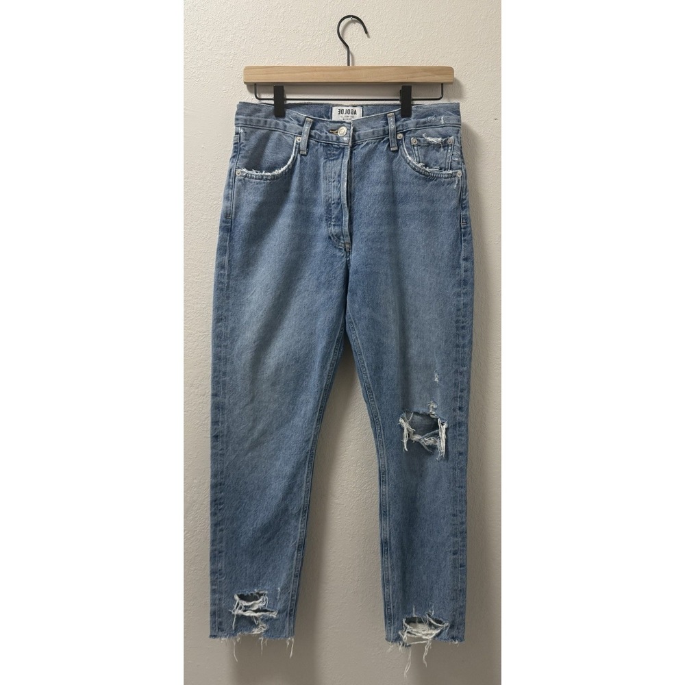 AGOLDE Jamie High Rise Jeans Womens 29 Button Fly Raw Hem style-A045Q-778
